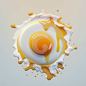 Fried chicken egg isolated on white background. Generative AI