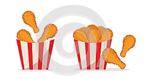 fried chicken fast food vector illustration