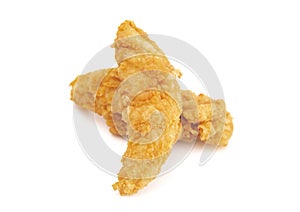 Fried Chicken Fingers on a White Background