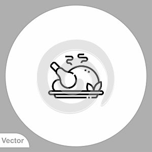 Fried chicken vector icon sign symbol