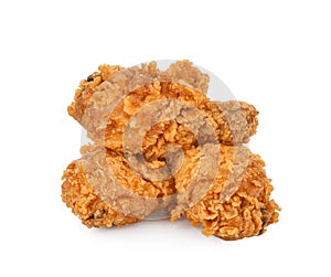 Fried chicken isolated on white background.