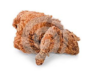 Fried chicken isolated white background