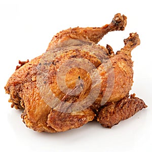 Fried chicken isolated on white background photo
