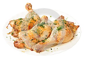 Fried chicken legs with dill