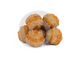 fried chicken meatballs on a white background