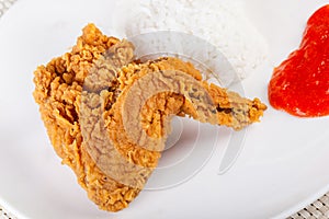 Fried Chicken and Rice , Fast food