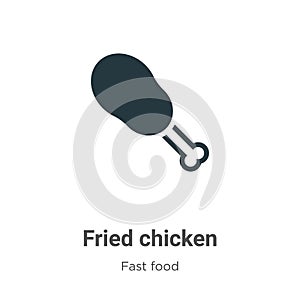 Fried chicken vector icon on white background. Flat vector fried chicken icon symbol sign from modern fast food collection for