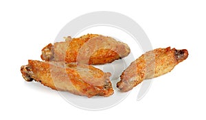 Fried chicken wing isolated on white background