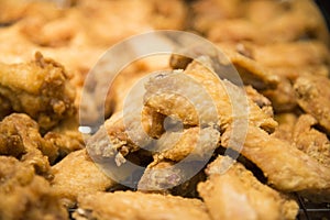 Fried Chicken wings on barbecue grill