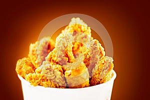 Fried Chicken wings. Bucket full of crispy kentucky fried chicken