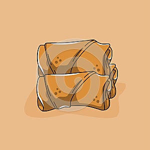 fried chinese spring rolls illustration vector stock