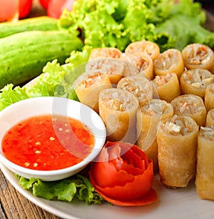 Fried Chinese Traditional Spring rolls