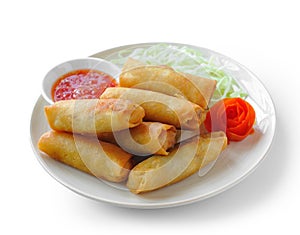 Fried Chinese Traditional Spring rolls food