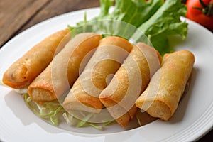 Fried Chinese Traditional Spring rolls food