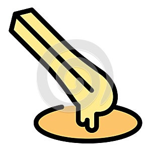 Fried churro icon vector flat
