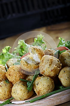 Fried codfish balls portion photo