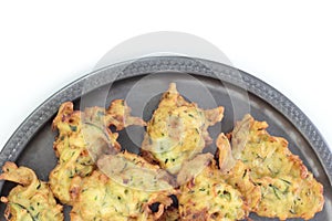 Fried courgette cakes.