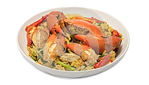 Fried crab with curry powder.