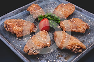 Fried crispy chicken wing in Japanese style photo