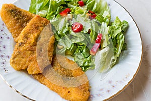 Fried Crispy Sardine Fish Plate with Salad / Seafood Sardalya