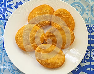 Fried Dominican pastelito or turnover