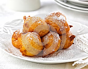 Fried dough balls. Typical New Years Eve treat in the Netherlands.