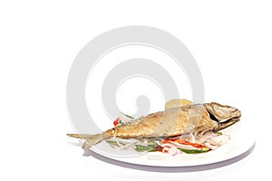 Fried dried salted mackerel fish with flavoring spicy