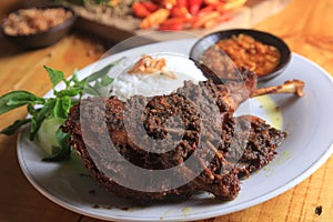 Indonesian culinary fried duck rice photo