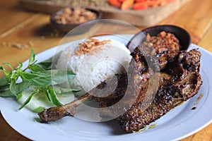 Indonesian culinary fried duck rice photo