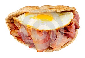 Fried Egg And Bacon Flatbread Sandwich