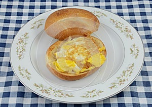 Fried egg bagel sandwich