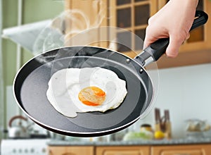 Fried egg in a frying pan