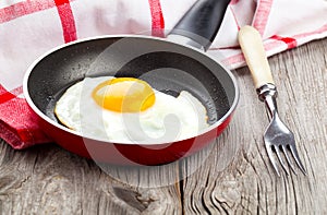 Fried egg in a frying pan