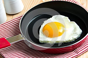 Fried egg in heart shape