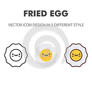 Fried egg icon. Kawai and cute food illustration. for your web site design, logo, app, UI. Vector graphics illustration and