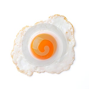 Fried egg isolated on white background