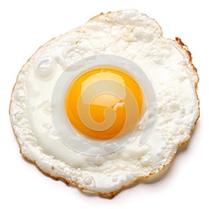 Fried egg isolated on white background
