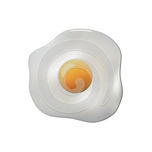 Fried egg isolated on white background, vector