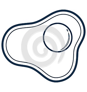 Fried Egg Line Vector Isolated Icon customized and editable