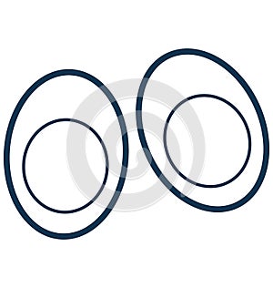 Fried Egg Line Vector Isolated Icon customized and editable