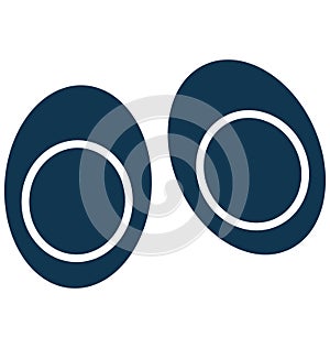 Fried Egg Line Vector Isolated Icon customized and editable