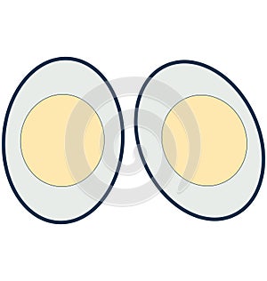 Fried Egg Line Vector Isolated Icon customized and editable