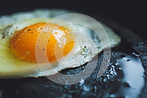 Fried egg on the pan
