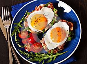 Fried egg sandwich breakfast meal