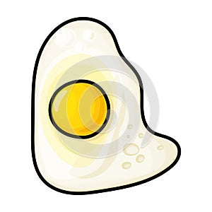 Fried egg vector icon.Color vector icon isolated on white background fried egg