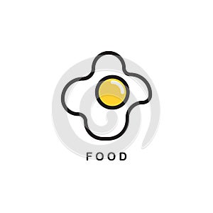Fried egg. Vector illustration decorative background design