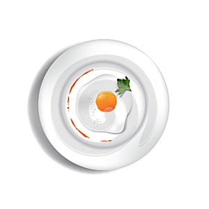 Fried egg. Vector illustration decorative background design