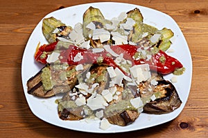 Fried eggplants with cheese
