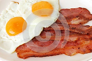 Fried eggs with bacon