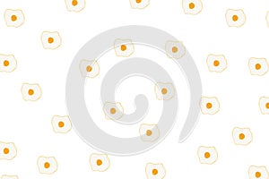 Fried eggs illustration hand drawn pattern background